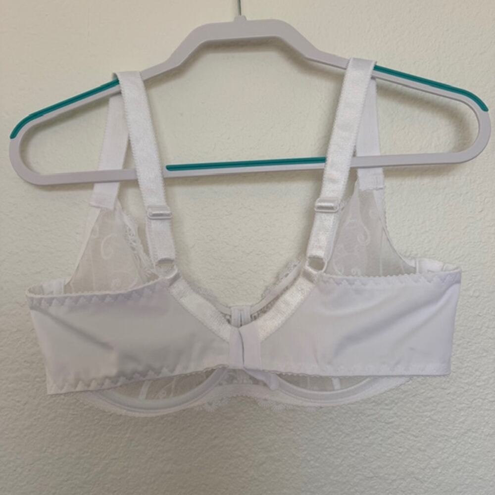 WiesMANN Bra 40F White Floral Underwired‎ Jewel Detail Unlined Lacy Romantic - Picture 8 of 13